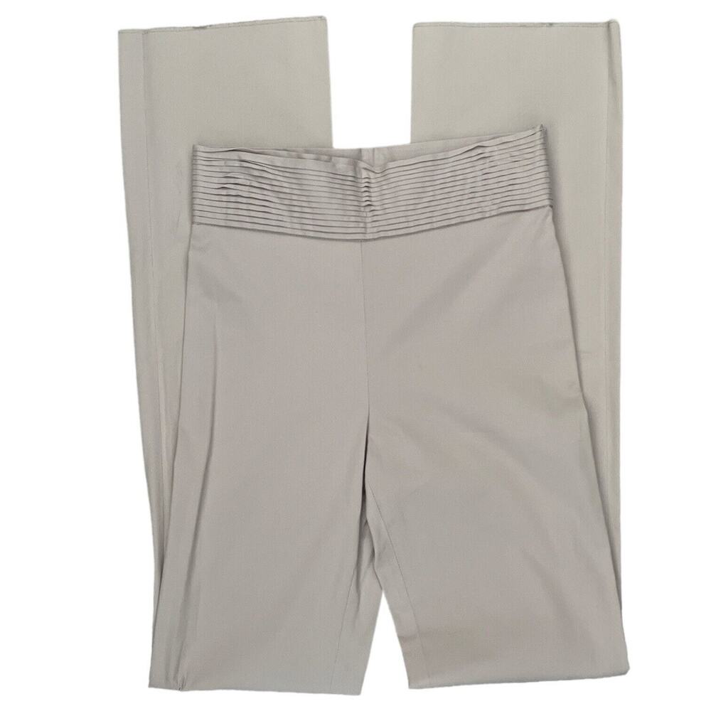 Valentino Roma Spa Pants Womens Size 2 Italy Size 38/2 Raw Hem Cream Gray Taupe